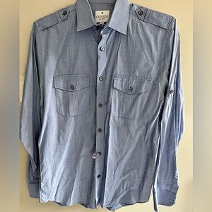 Express military style fitted cotton shirt-M